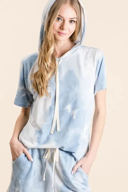 BiBi Tie Dye French Terry Hoodie Top and Bottom Set by BiBi