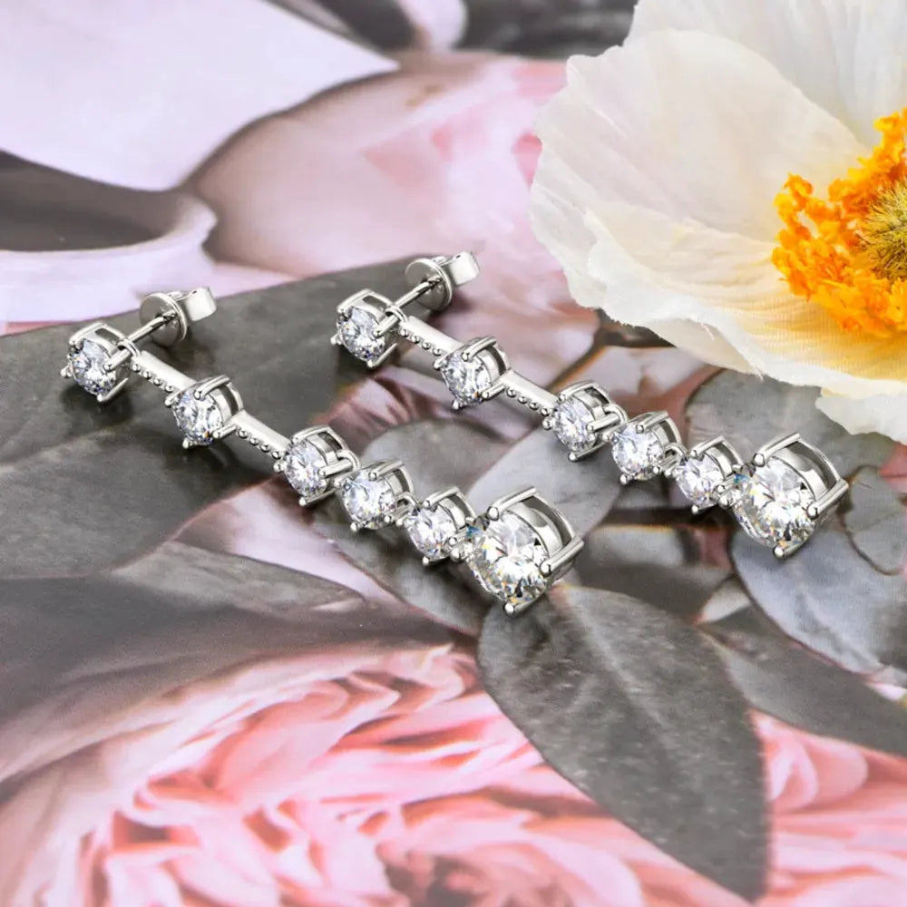 4 Carat Moissanite 925 Sterling Silver Earrings by Partner Label