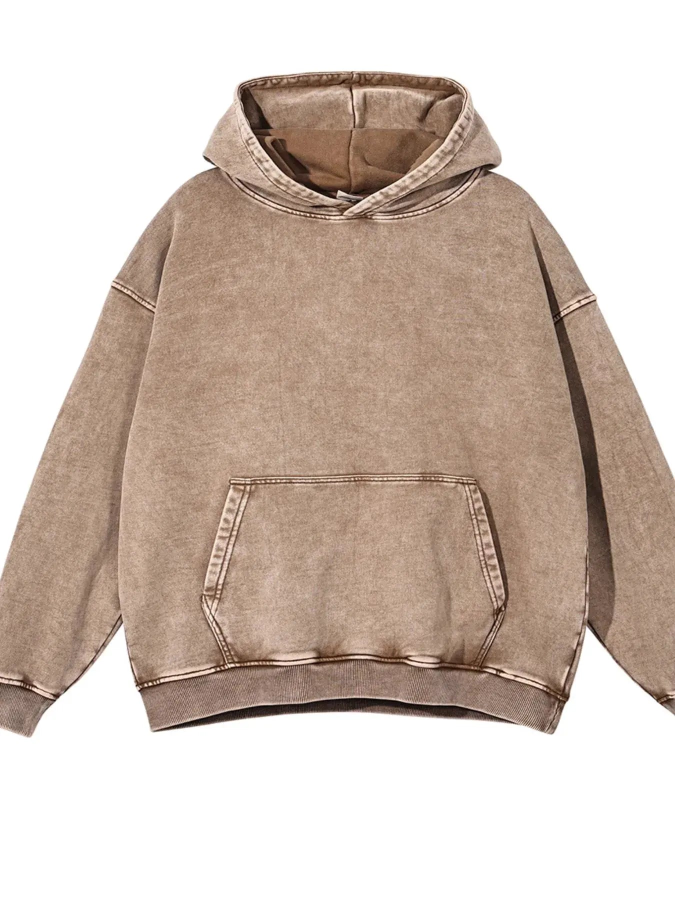 Men's Washed Oversized Long Sleeve Hoodie by Trendsi