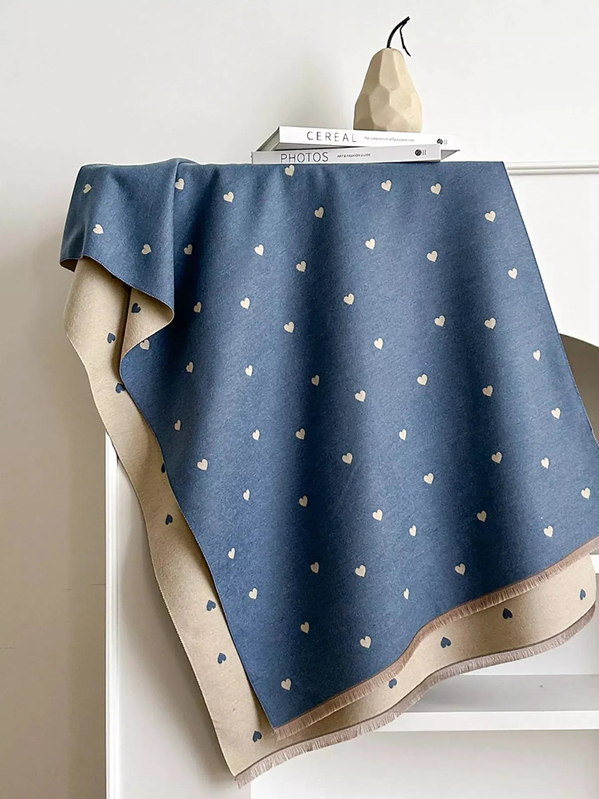 Heart Raw Hem Scarf by Partner Label
