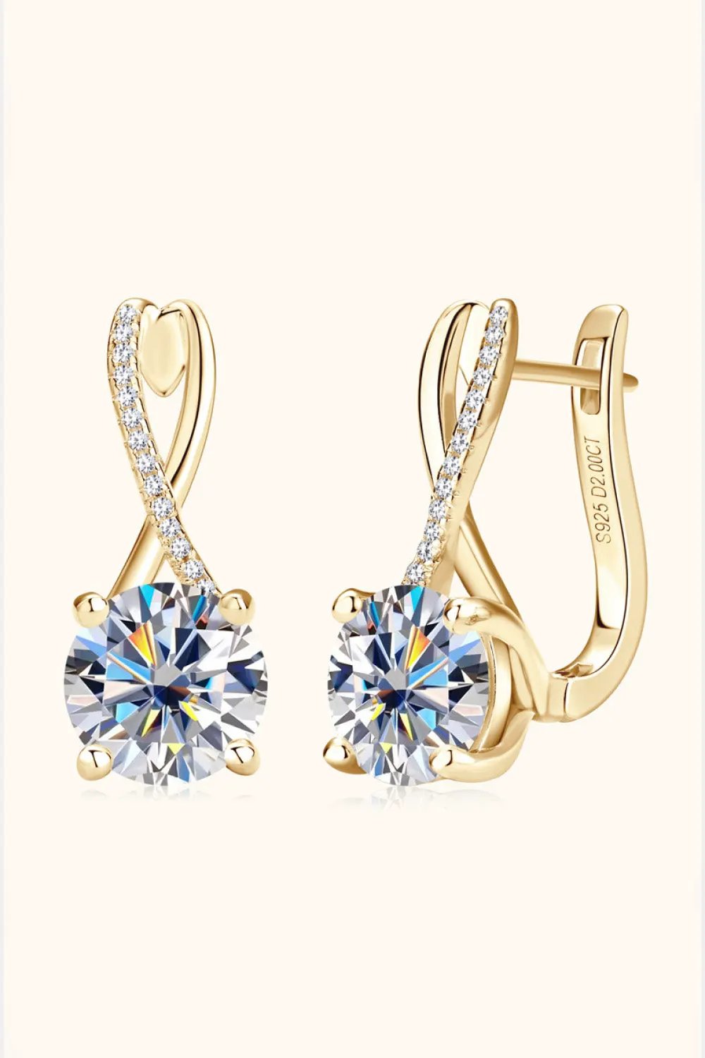 4 Carat Moissanite 925 Sterling Silver Earrings by Partner Label