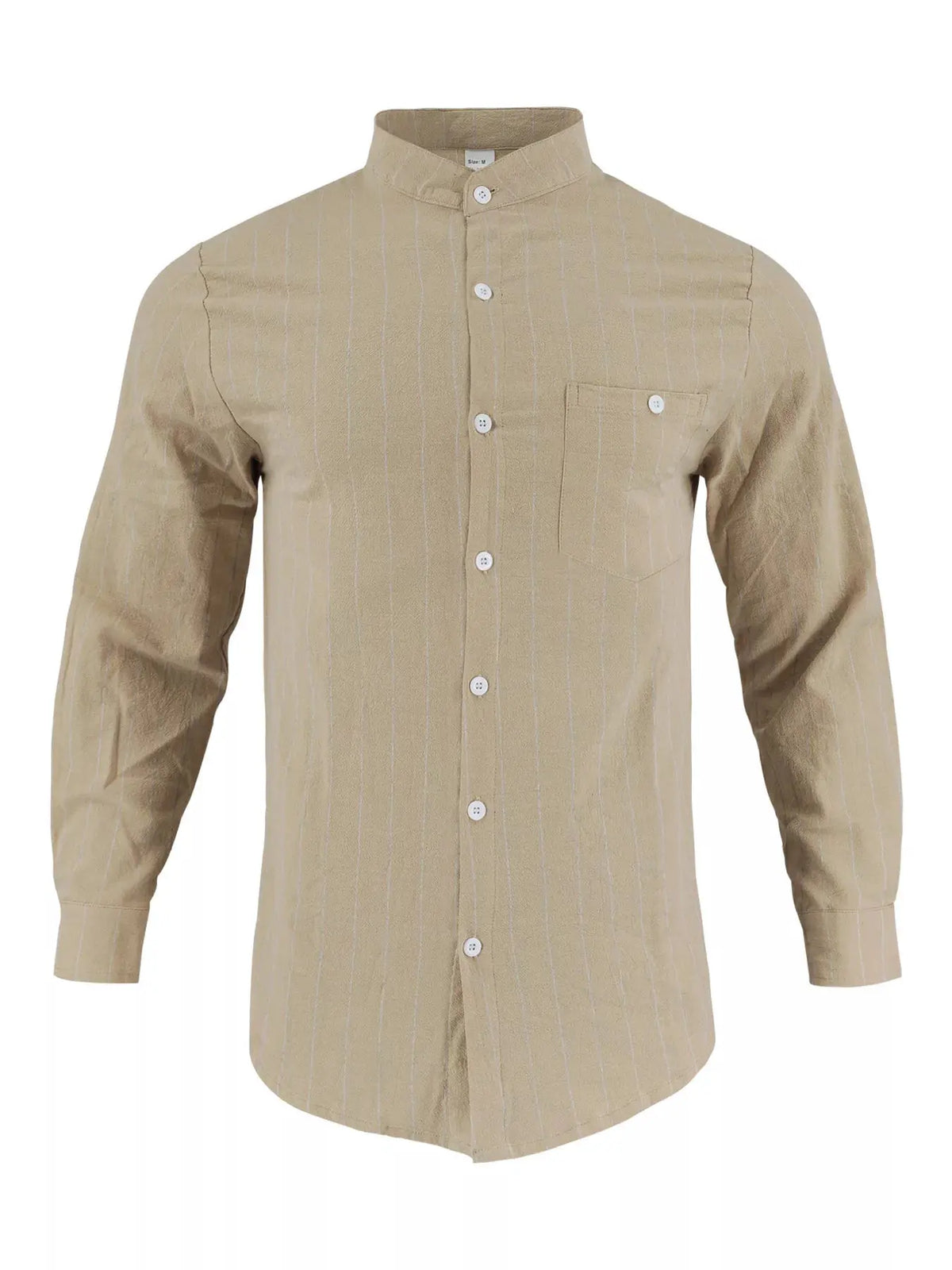 Men's Full Size Striped Button Up Shirt Plus Size by Trendsi