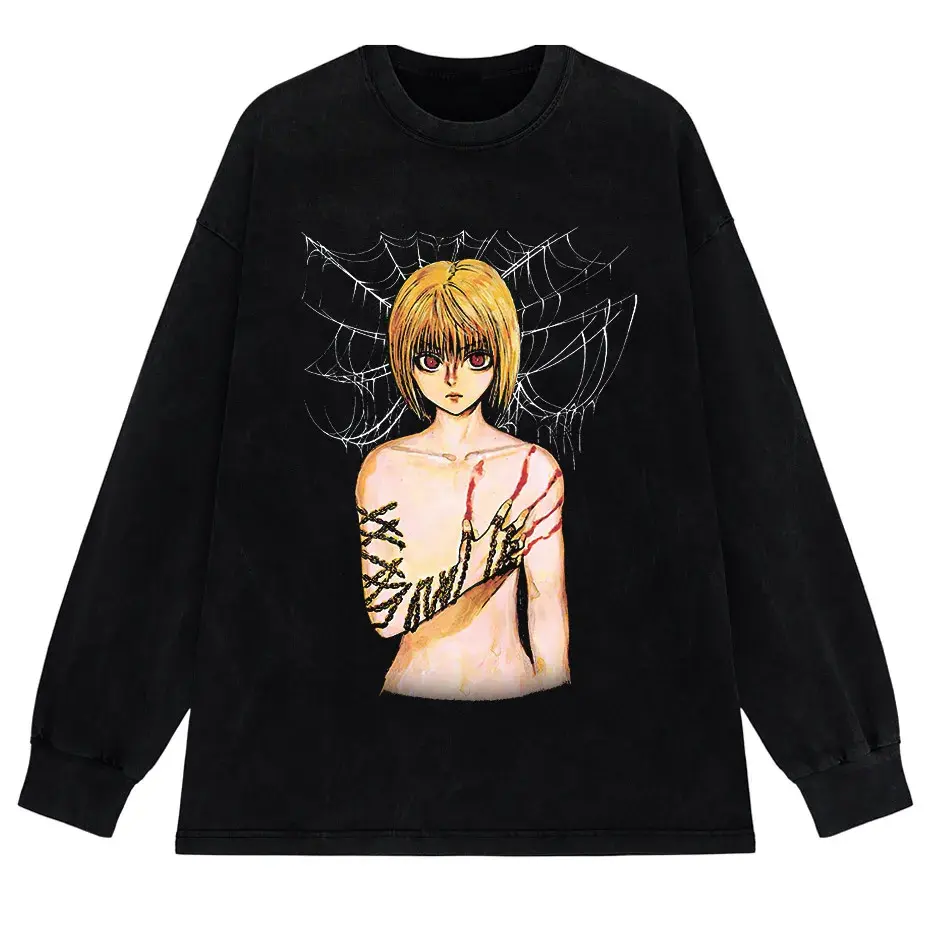 Men's Hip Hop Streetwear Anime Graphic T-Shirt Oversized Cotton Tee by Vimost Shop