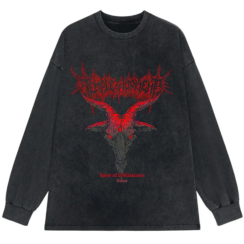 Hip Hop Punk Sheep Head T-Shirt Men Women Harajuku Loose Y2K Streetwear Cotton by Vimost Shop