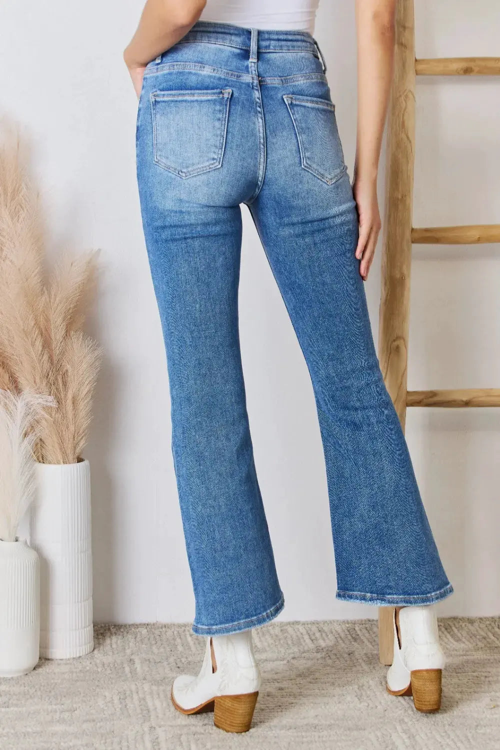 RISEN Full Size High Rise Ankle Flare Jeans by RISEN