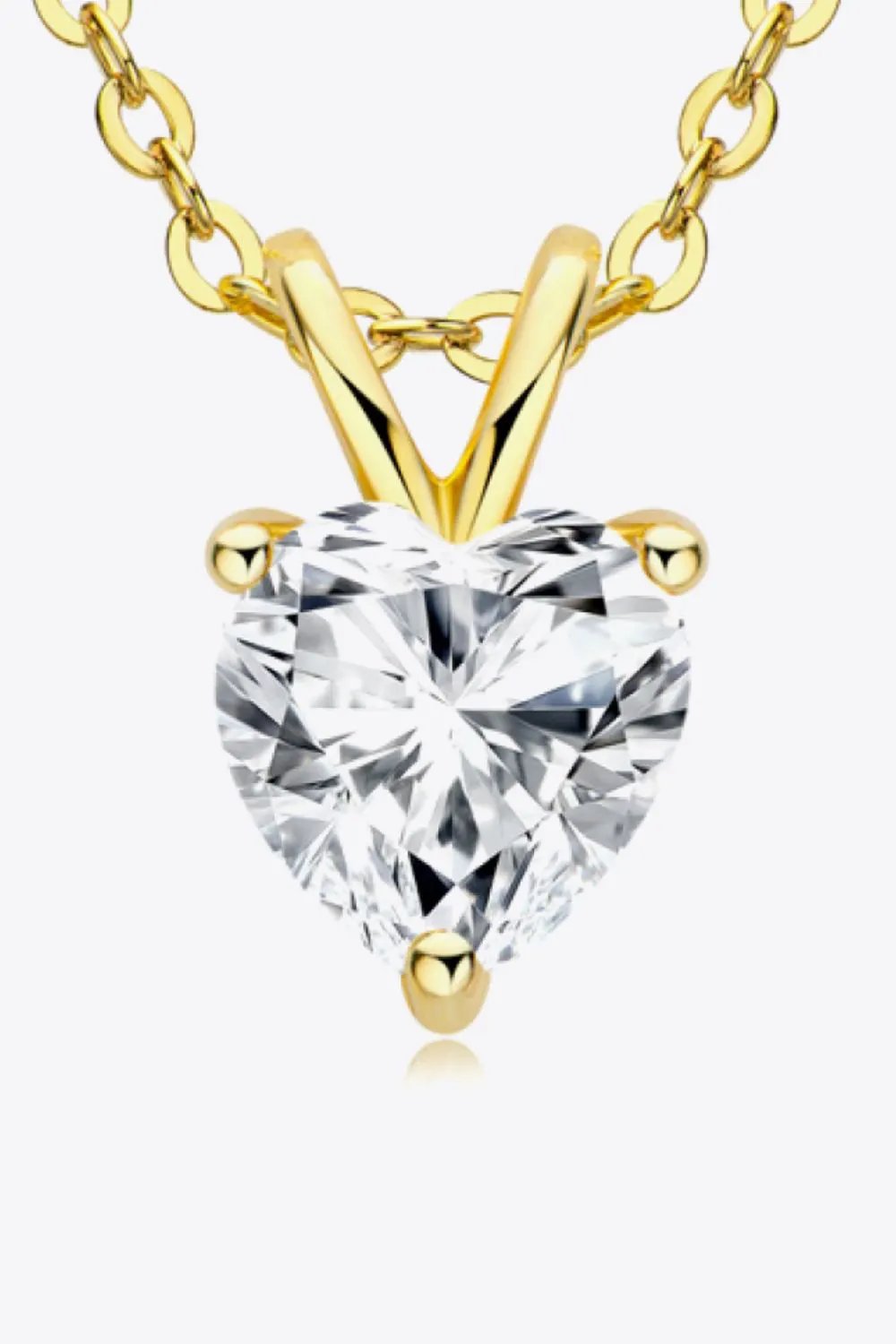 1 Carat Moissanite Heart-Shaped Pendant Necklace by Partner Labels