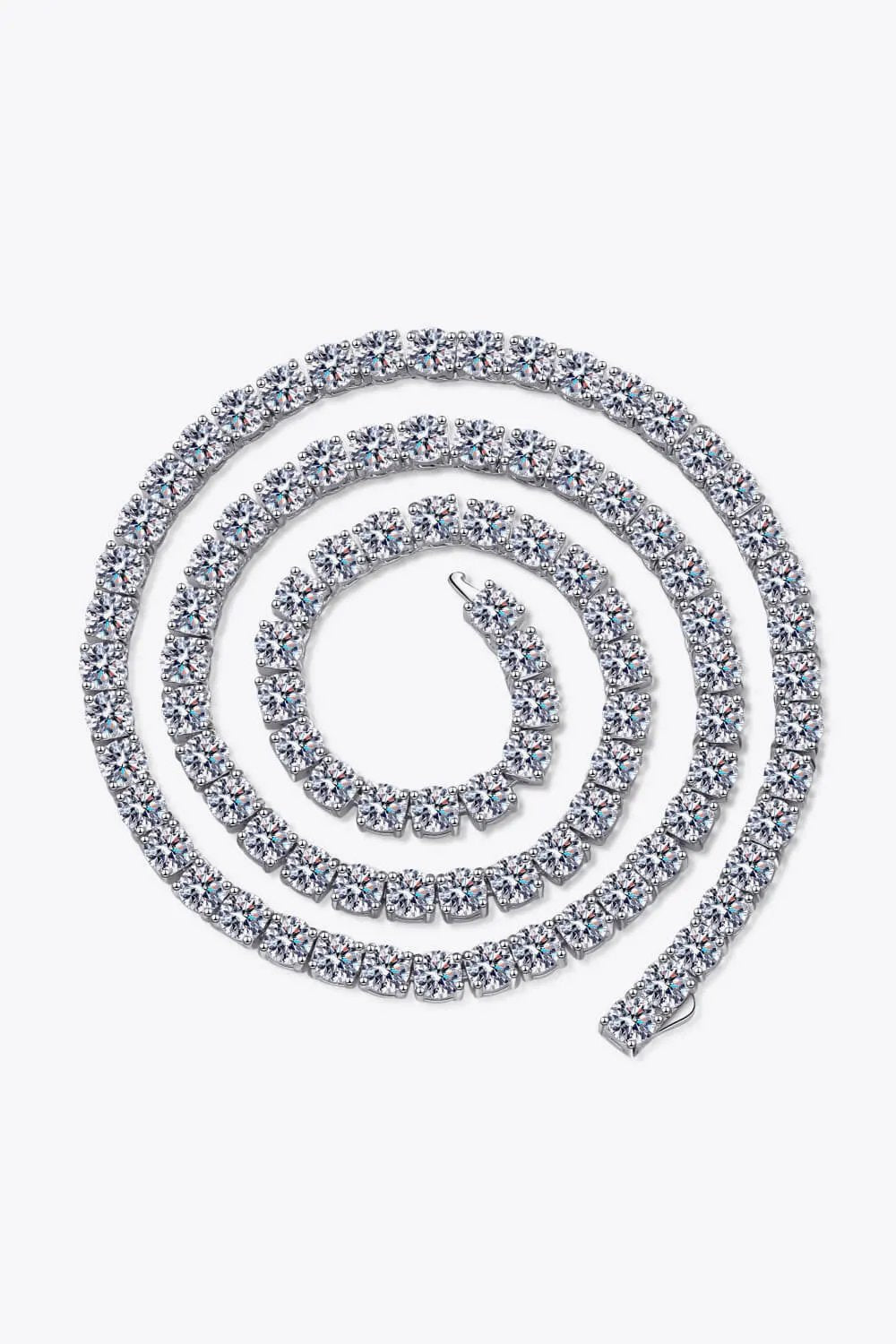 Moissanite Rhodium Plated Necklace | 31.8 ct Sterling Silver by Partner Labels