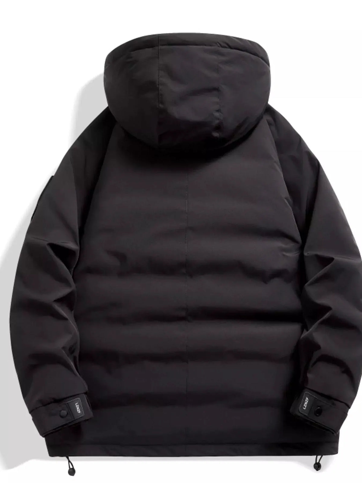 Men's Plus Size Hooded Snap Down Jacket by Partner Label