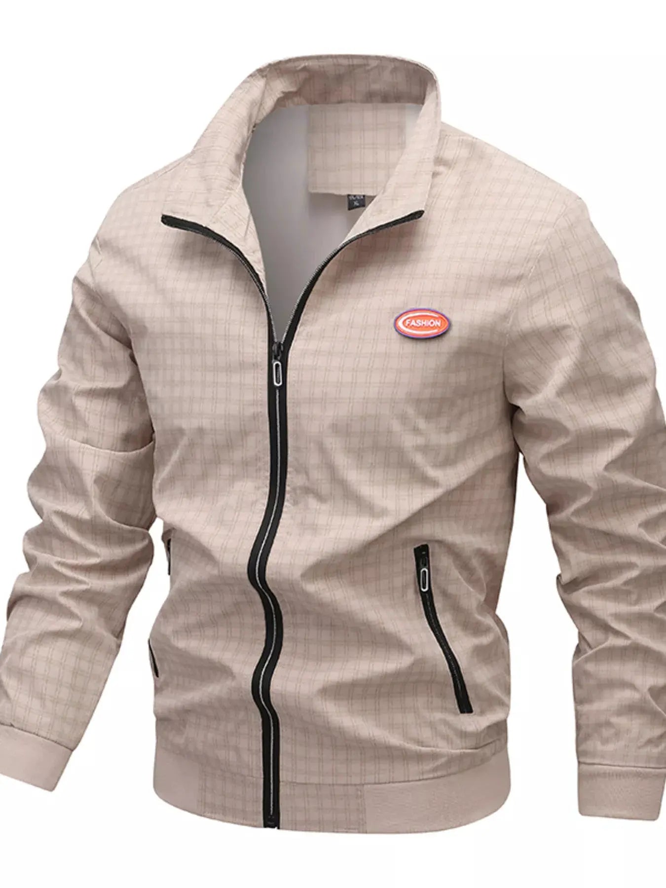 Men's Plus Size Plaid Lightweight Zip-Up Jacket by Partner Label