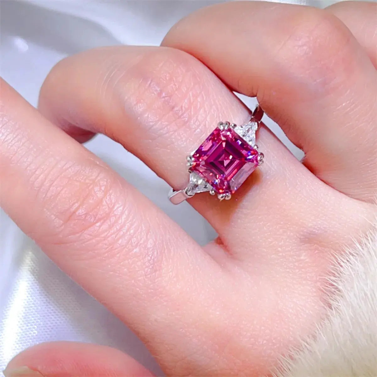 3 Carat Moissanite 925 Sterling Silver Ring by Partner Label
