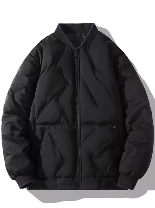 Men's Plus Size Padded Zip Up Bomber Jacket by Partner Label