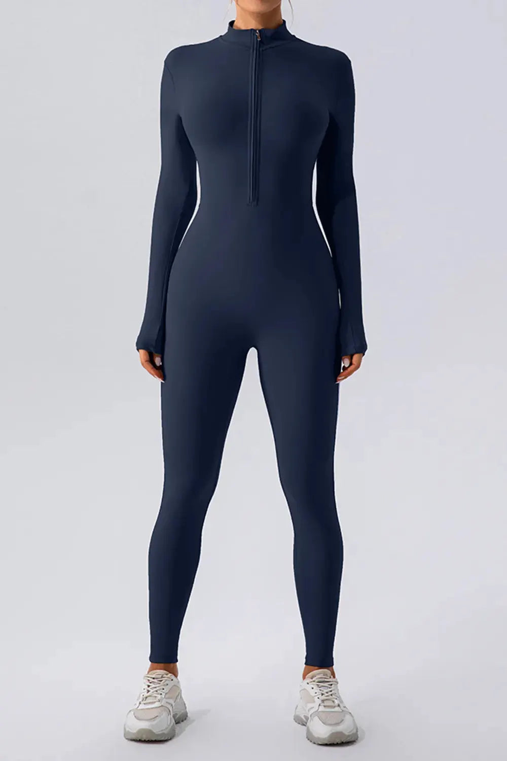 Half Zip Mock Neck Active Jumpsuit by Partner Label