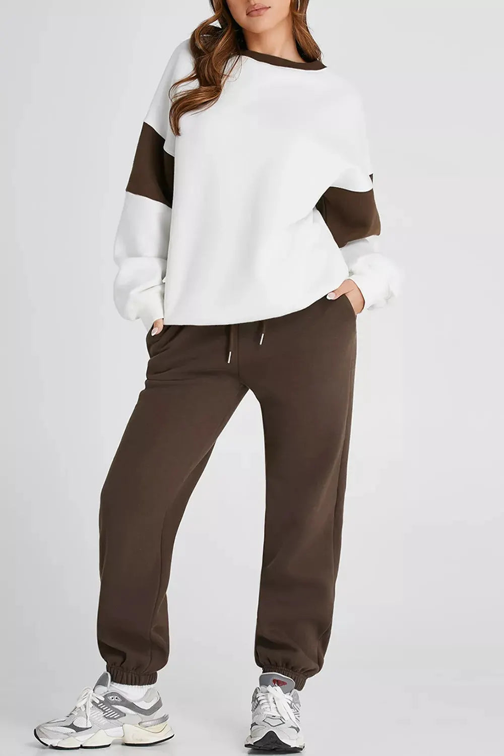 Drop Shoulder Loose Sweatshirt and Joggers Active Set | Partner Labels Selection by Partner Label