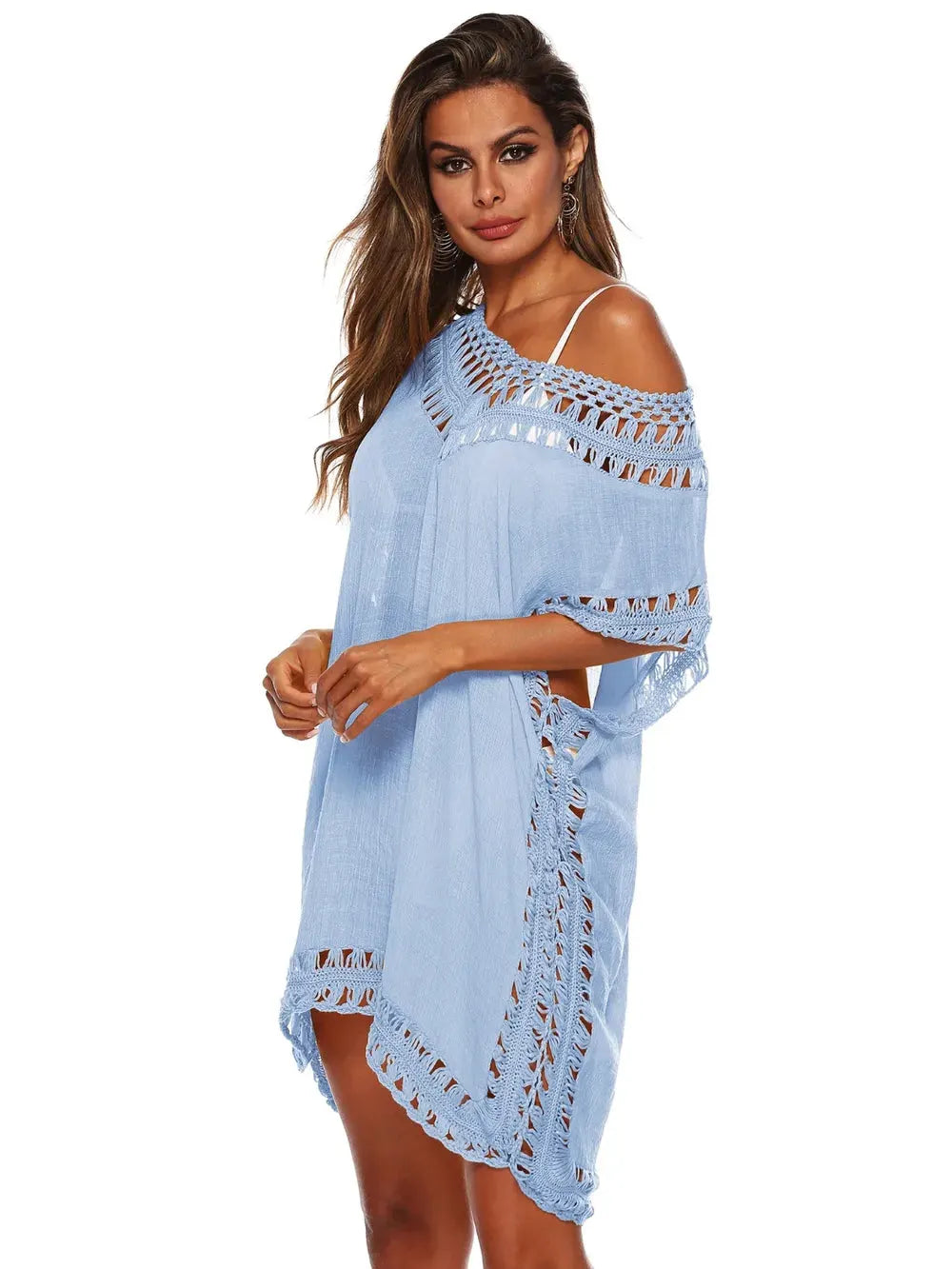 Cutout V-Neck Short Sleeve Cover-Up by Partner Labels