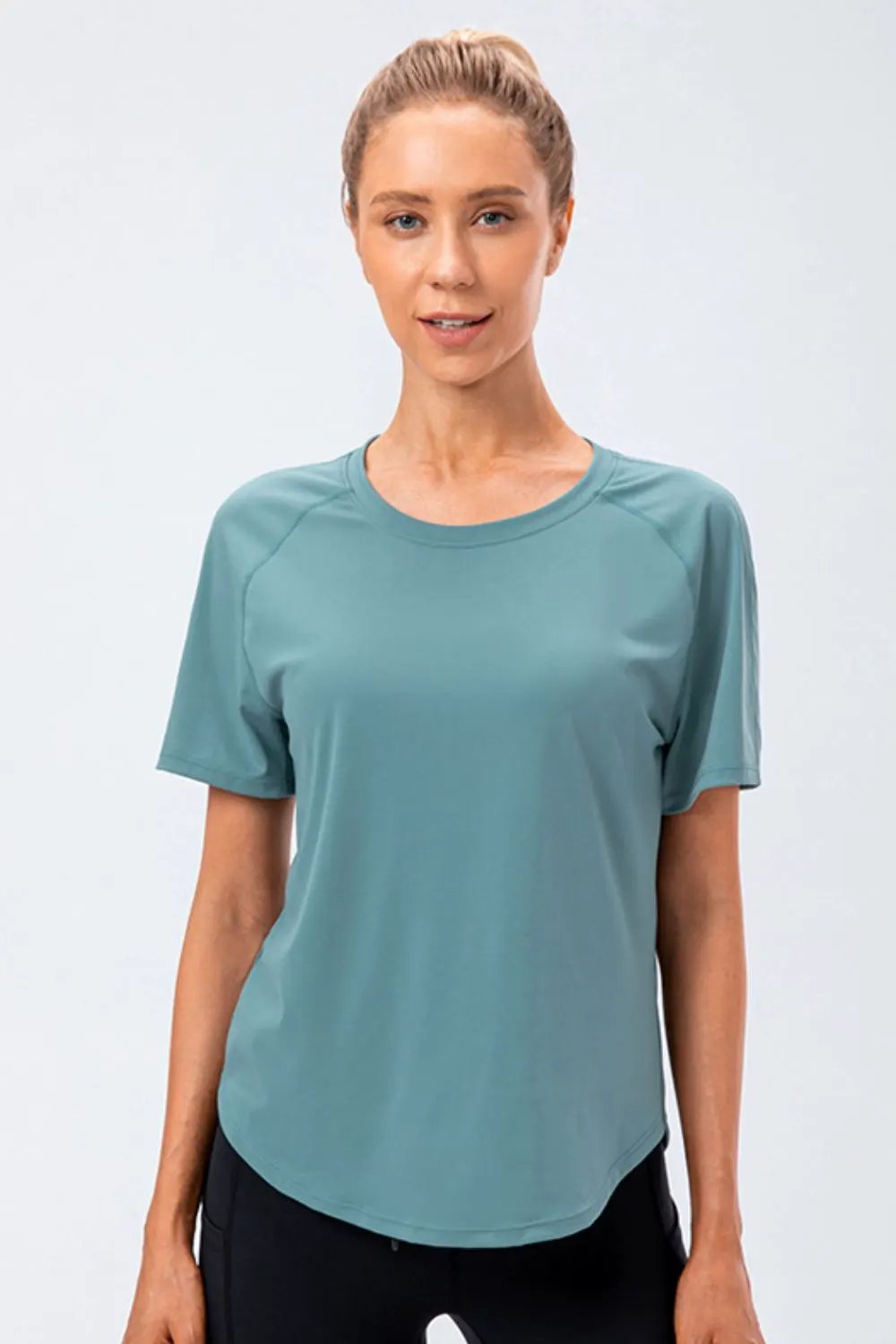 Round Neck Raglan Sleeve Active Tee by Partner Label