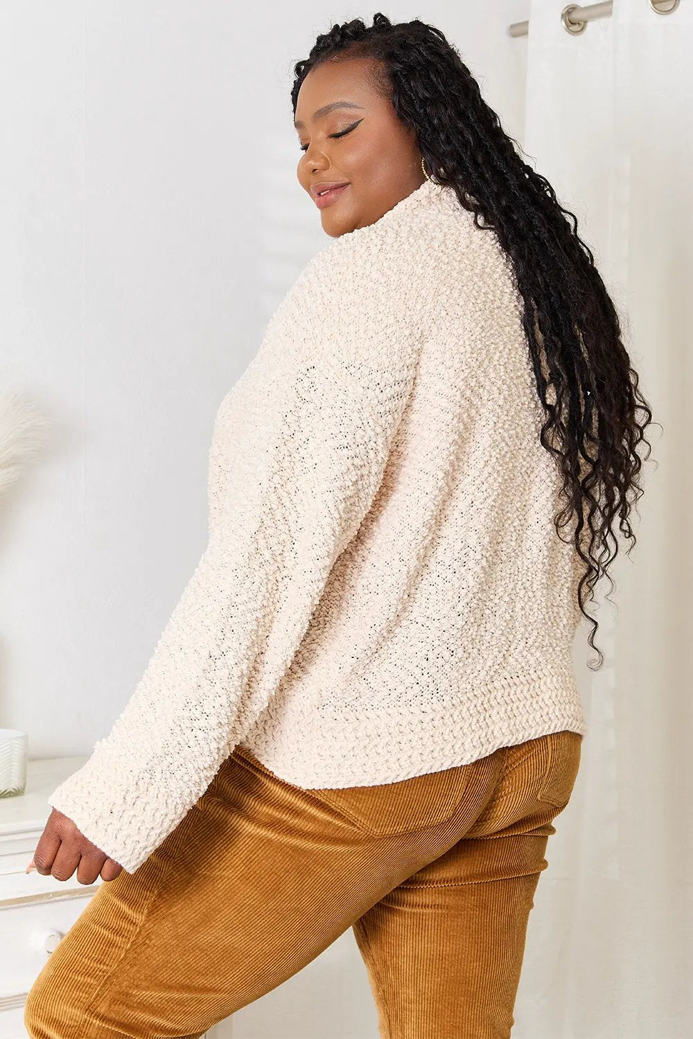 Double Take Open Front Long Sleeve Cardigan by Double Take