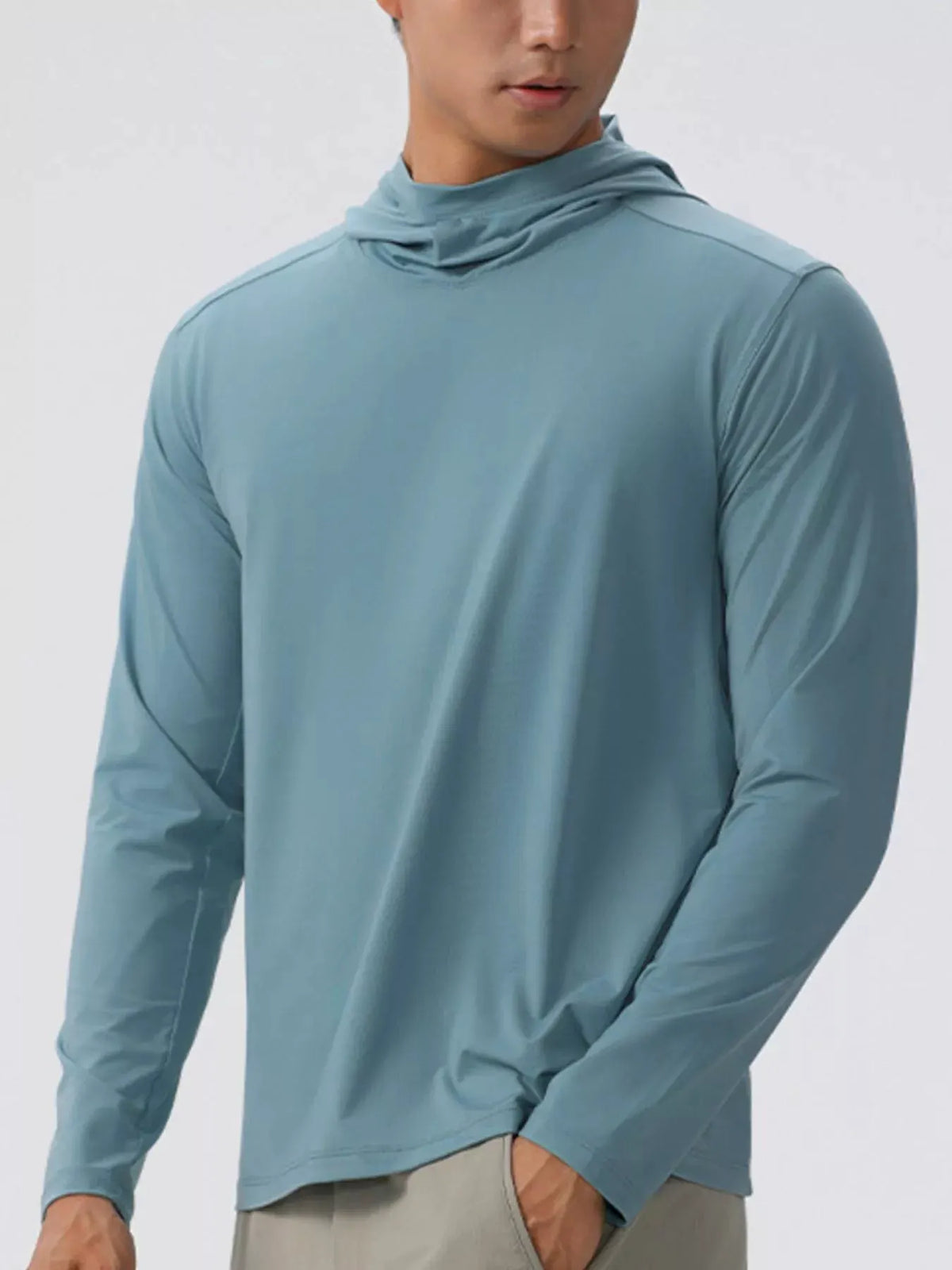 Men's Solid Color Long Sleeve Hoodie by Partner Label