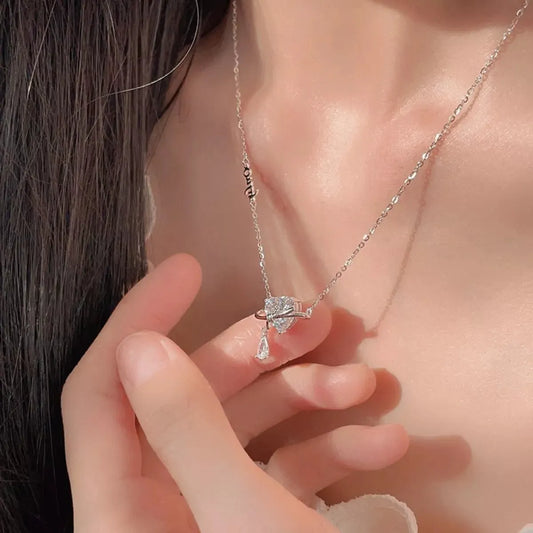 925 Sterling Silver Zircon Heart Necklace by Partner Labels
