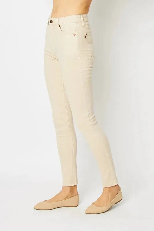 Judy Blue Full Size Garment Dyed Tummy Control Skinny Jeans by Judy Blue