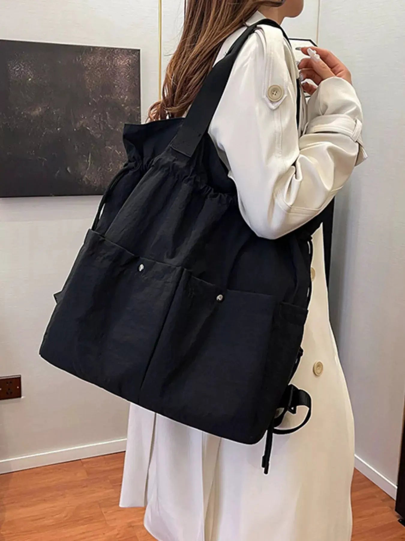 Drawstring Closure Lightweight Backpack Bag by Partner Label