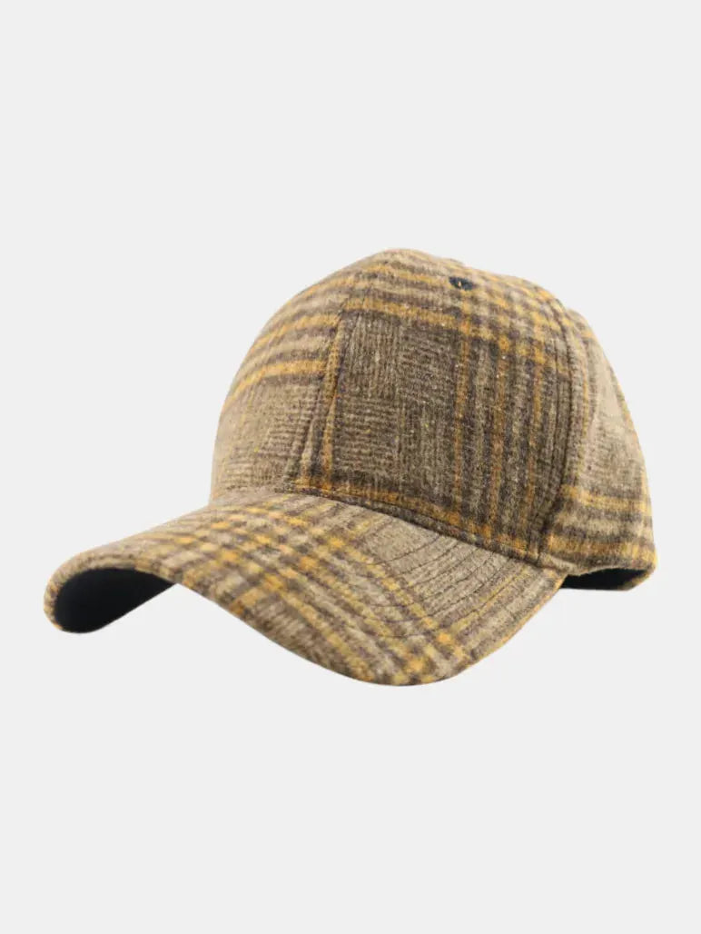 Plaid Adjustable Cotton Baseball Cap by Partner Label