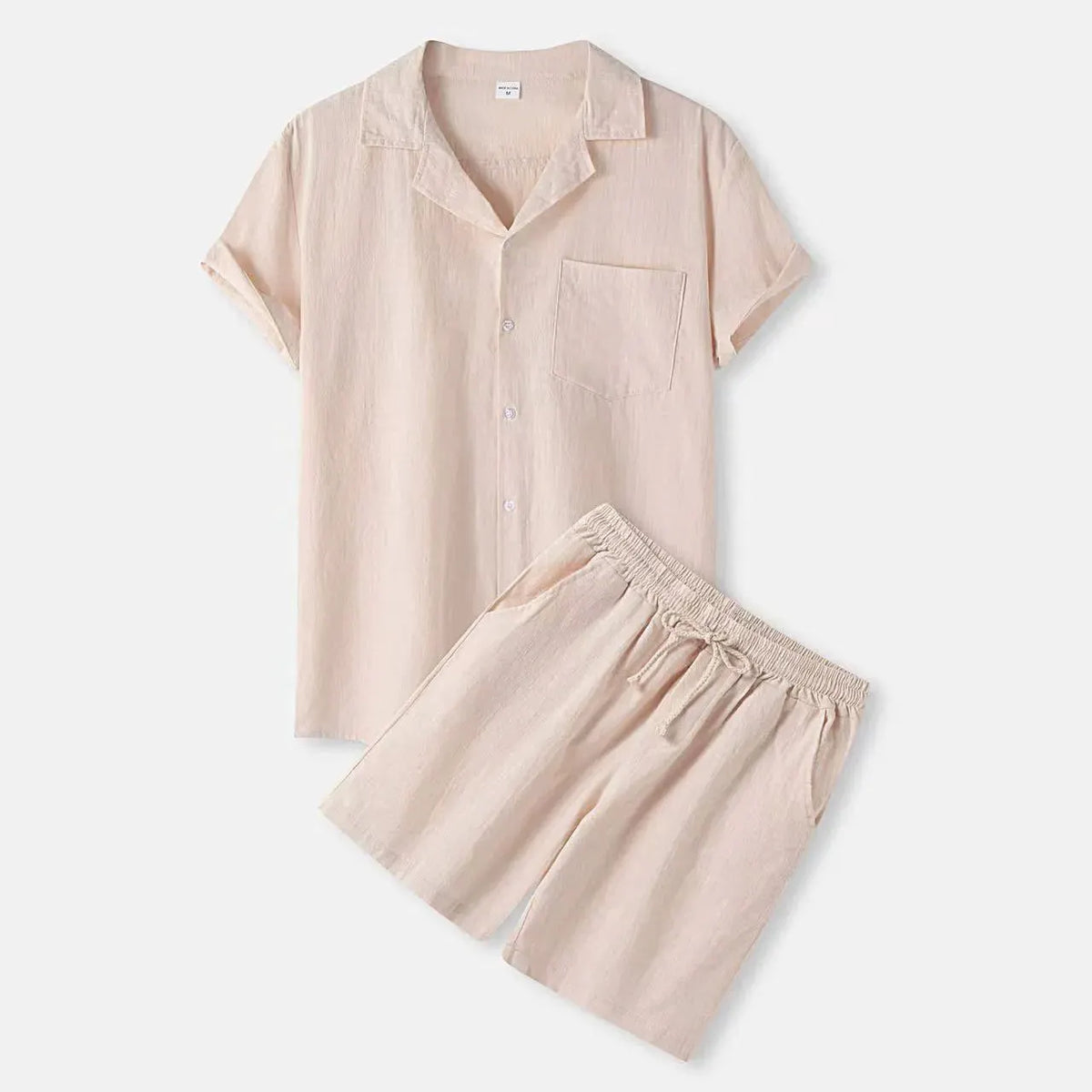 Men's Full Size Button Up Shirt and Shorts Set Plus Size by Trendsi