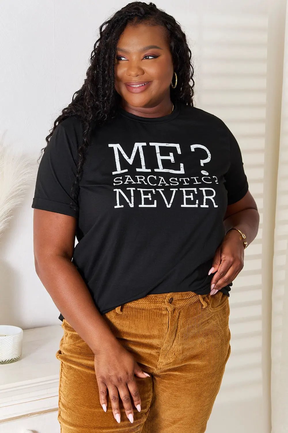 Simply Love Letter Graphic Round Neck T-Shirt by Partner Label