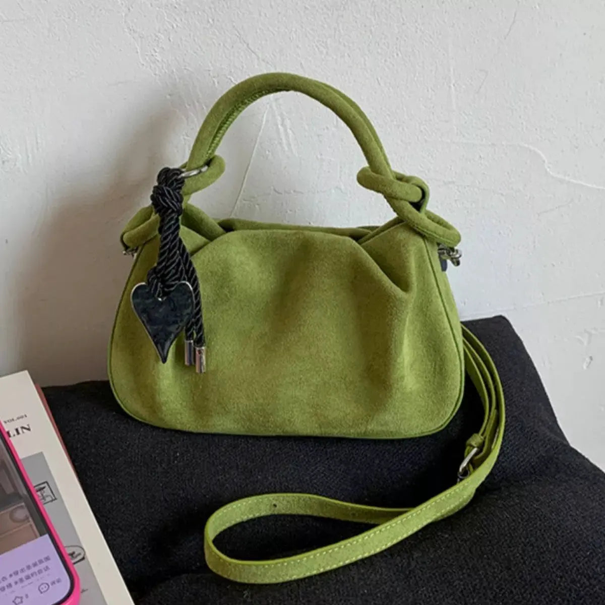 Suede Mini Crossbody Bag with Adjustable Strap by Partner Label