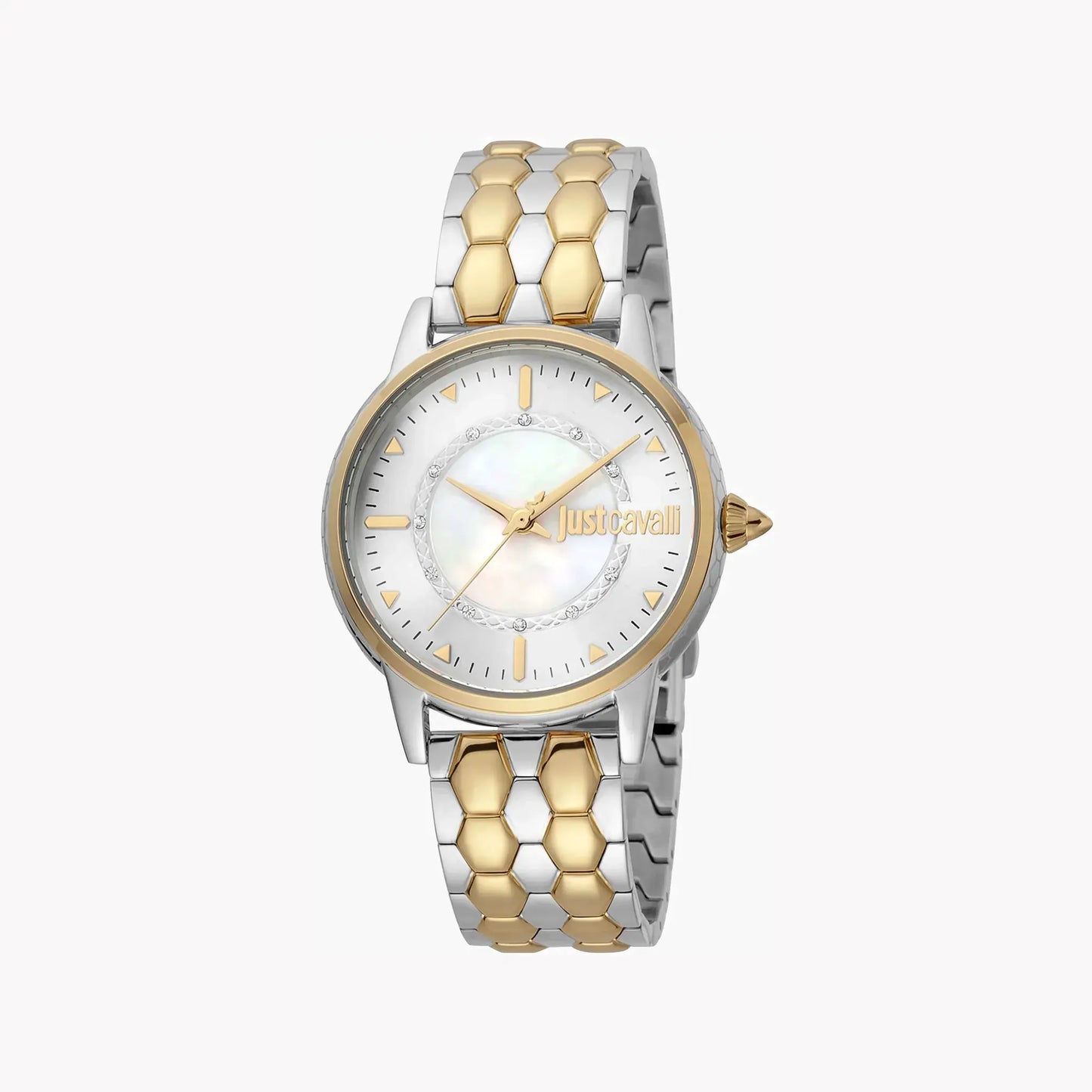 Just Cavalli Women's Silver & Gold Watch, White Dial | Jc1l149m0075 by JUST CAVALLI
