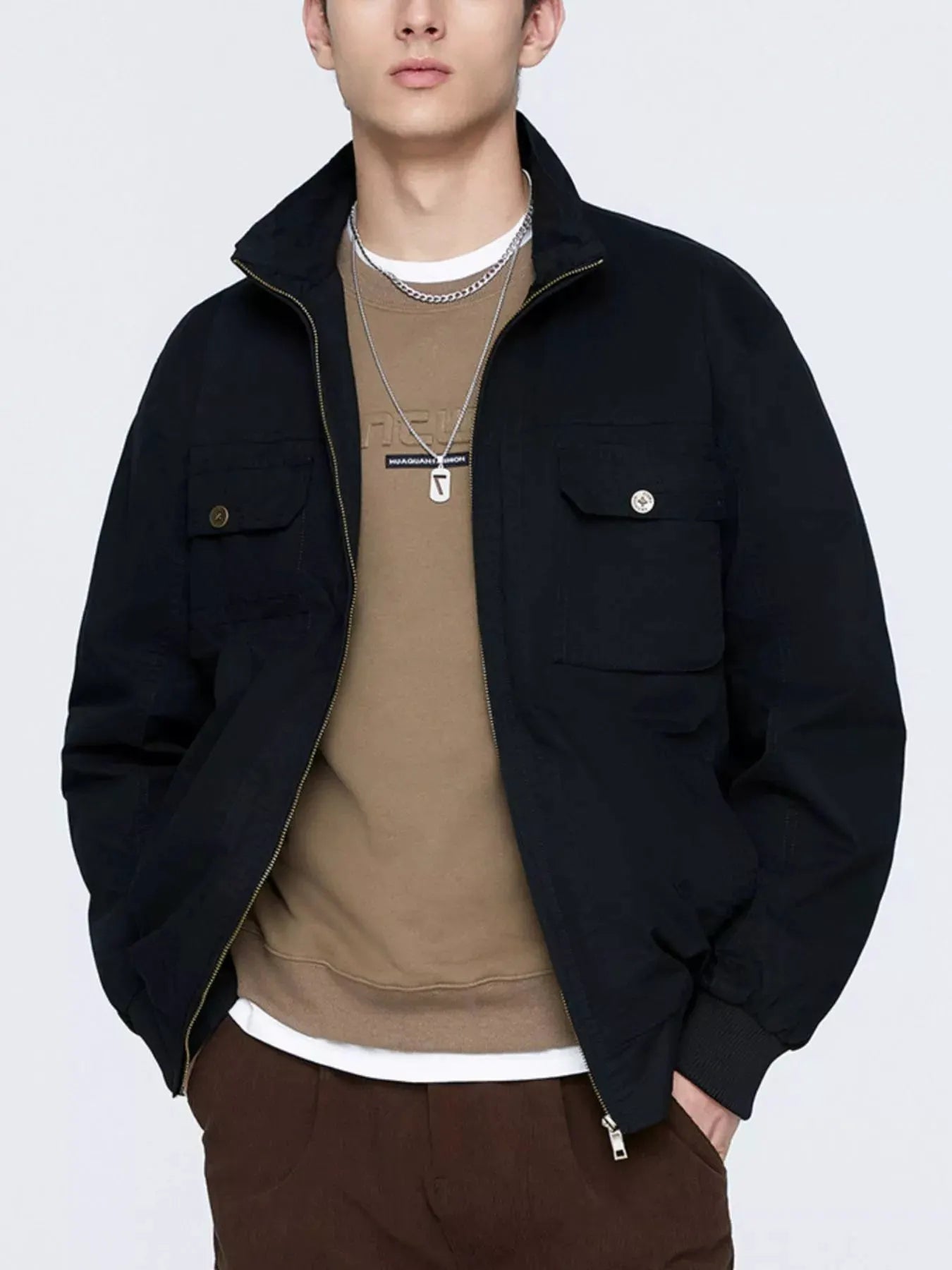 Men's Plus Size Casual Lightweight Zip-Up Jacket by Partner Label