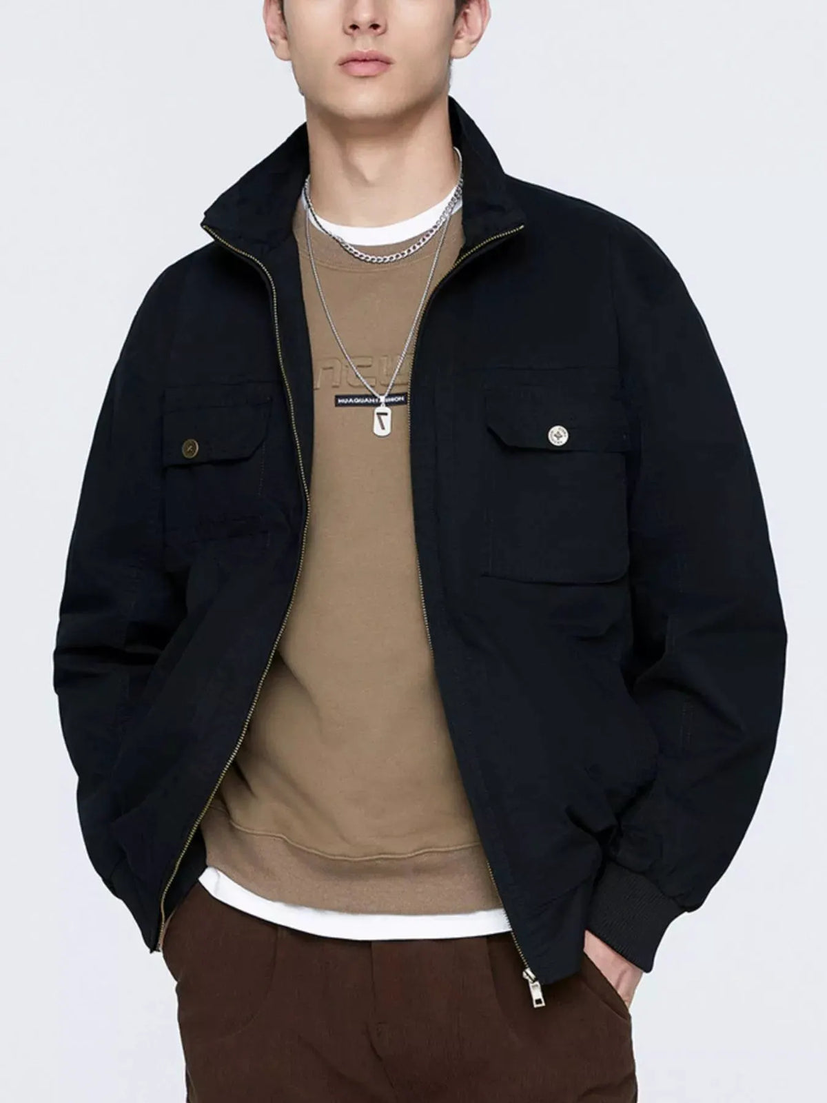 Men's Plus Size Casual Lightweight Zip-Up Jacket by Partner Label
