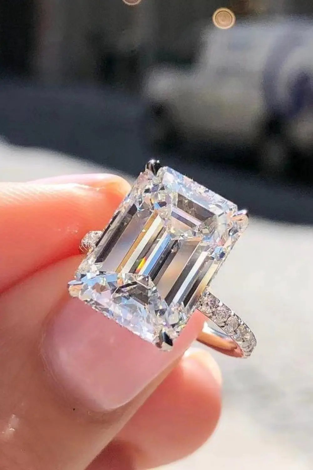 5 Carat Moissanite Side Stone Ring by Partner Label