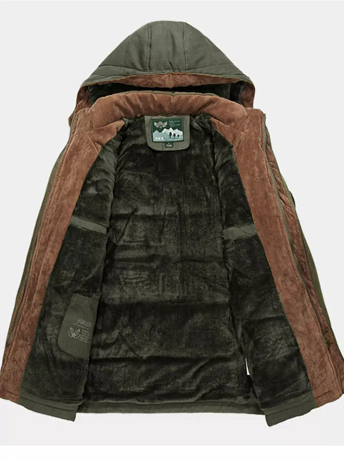 Men's Plus Size Winter Warm Hooded Parka Coat by Partner Label