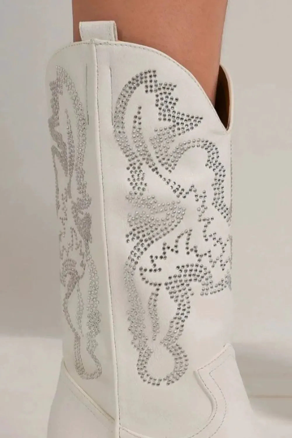 Beast Fashion Rhinestone Detail Point Toe Boots by Beast Fashion