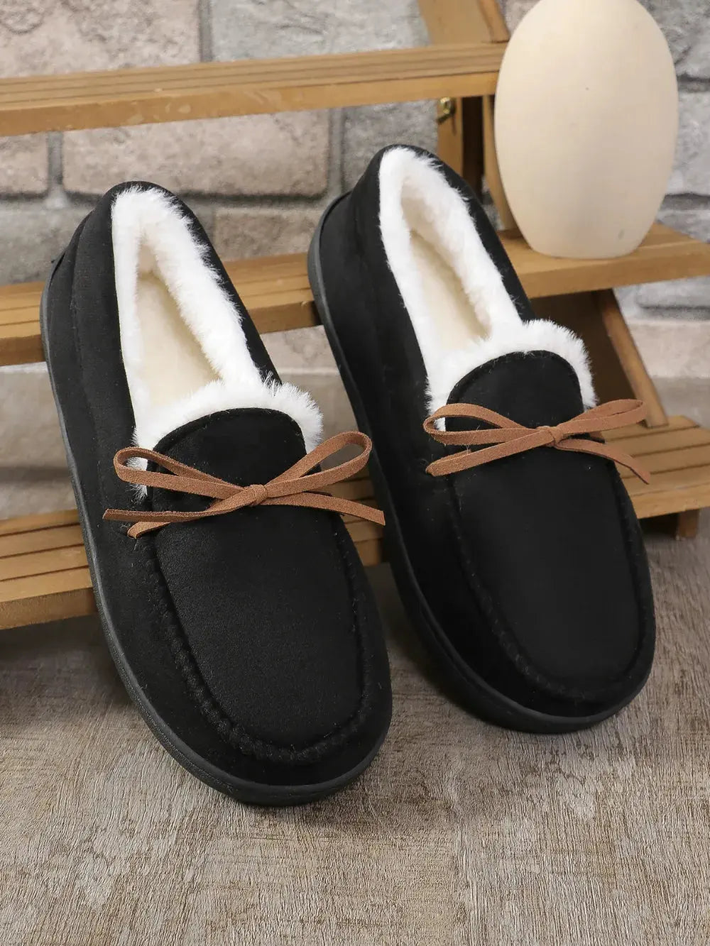 Bow Round Toe Flat Slip-Ons by Partner Label