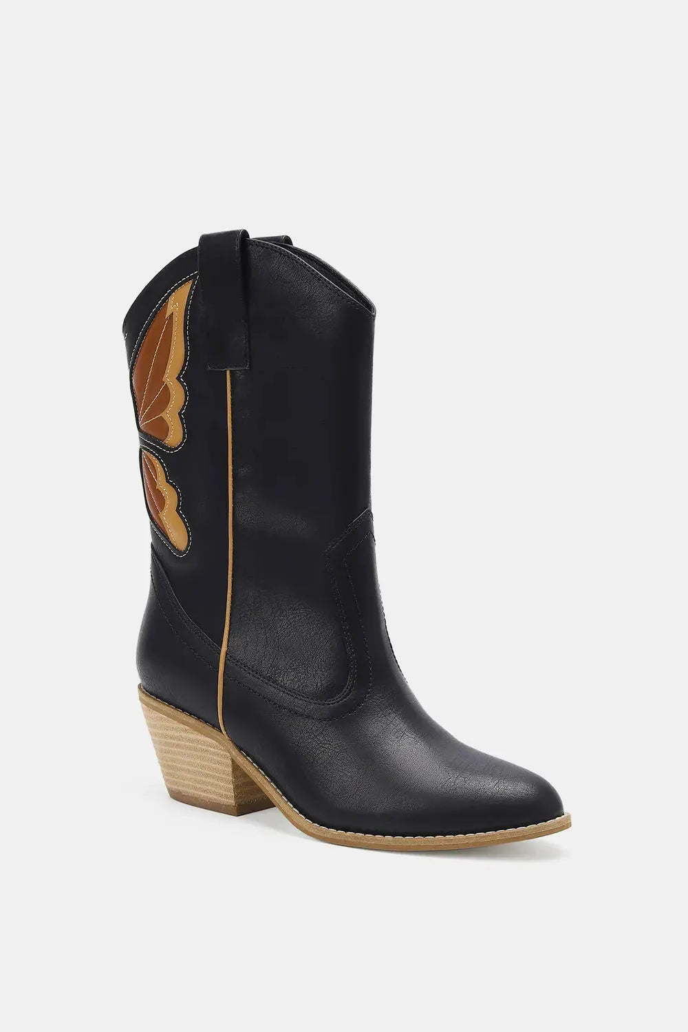 Beast Fashion Butterfly Cut Detail Point Toe Boots by Beast Fashion