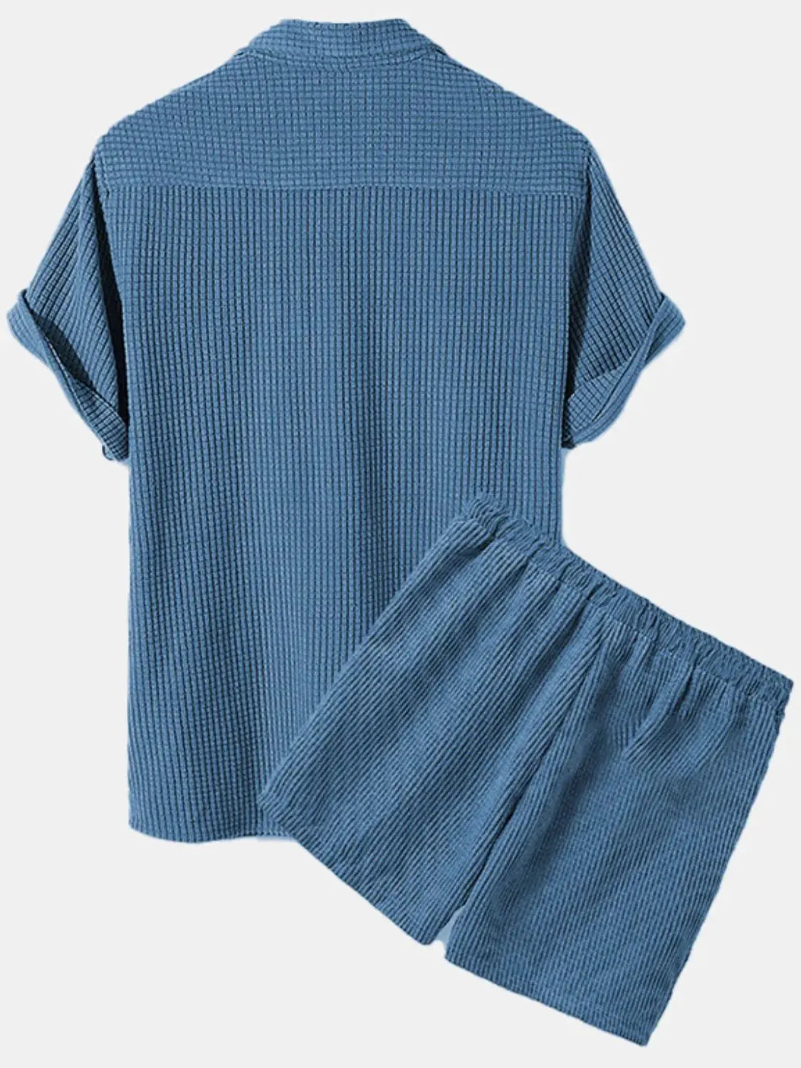 Men's Full Size Button Detail Short Sleeve Top and Shorts Set Plus Size by Trendsi