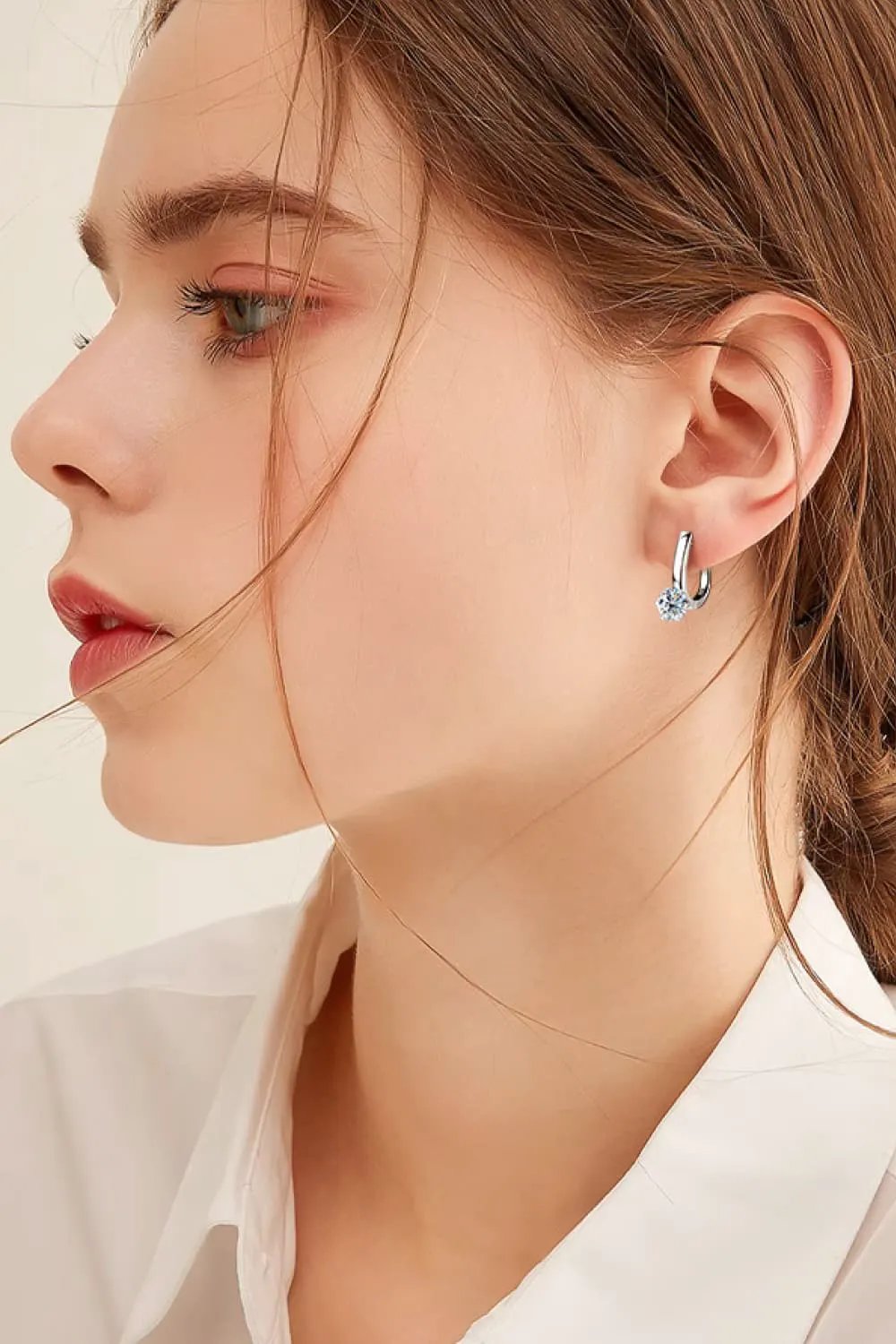 2 Carat Moissanite 925 Sterling Silver Earrings by Partner Label