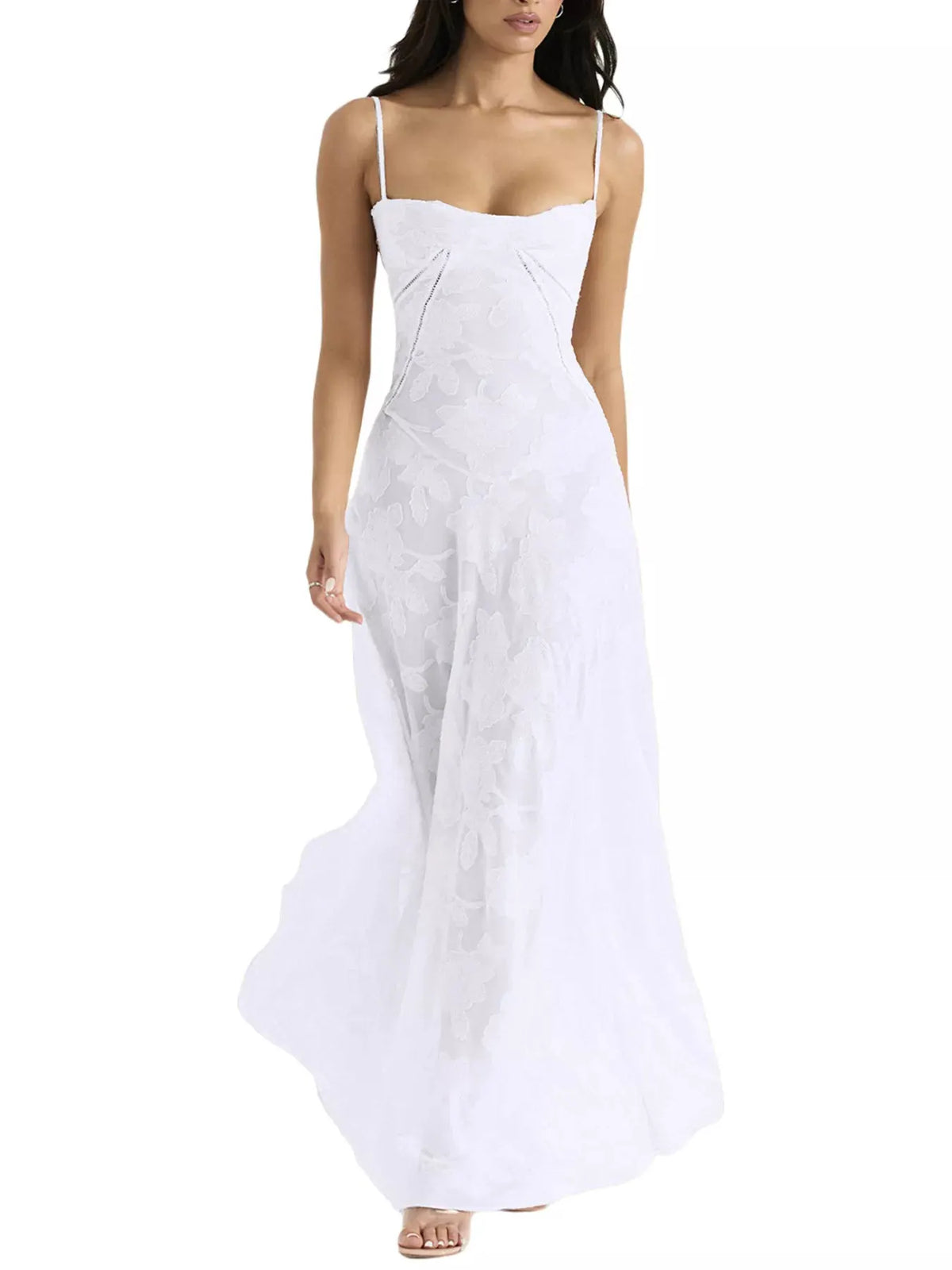 Lace Spaghetti Strap Maxi Dress by Partner Label