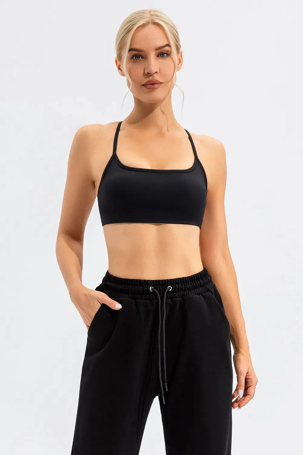 Crisscross Spaghetti Strap Active Cami by Partner Label
