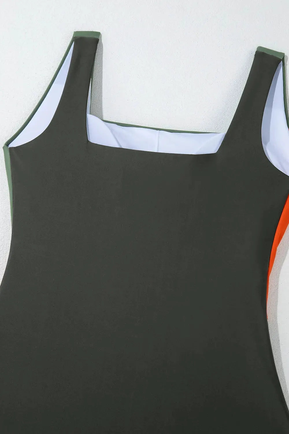 Color Block Padded Square Neck One Piece Swimsuit by Partner Label