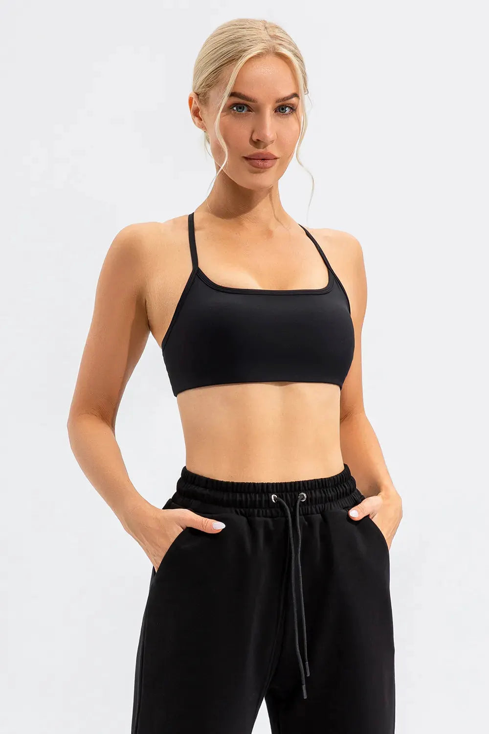 Crisscross Spaghetti Strap Active Cami by Partner Label