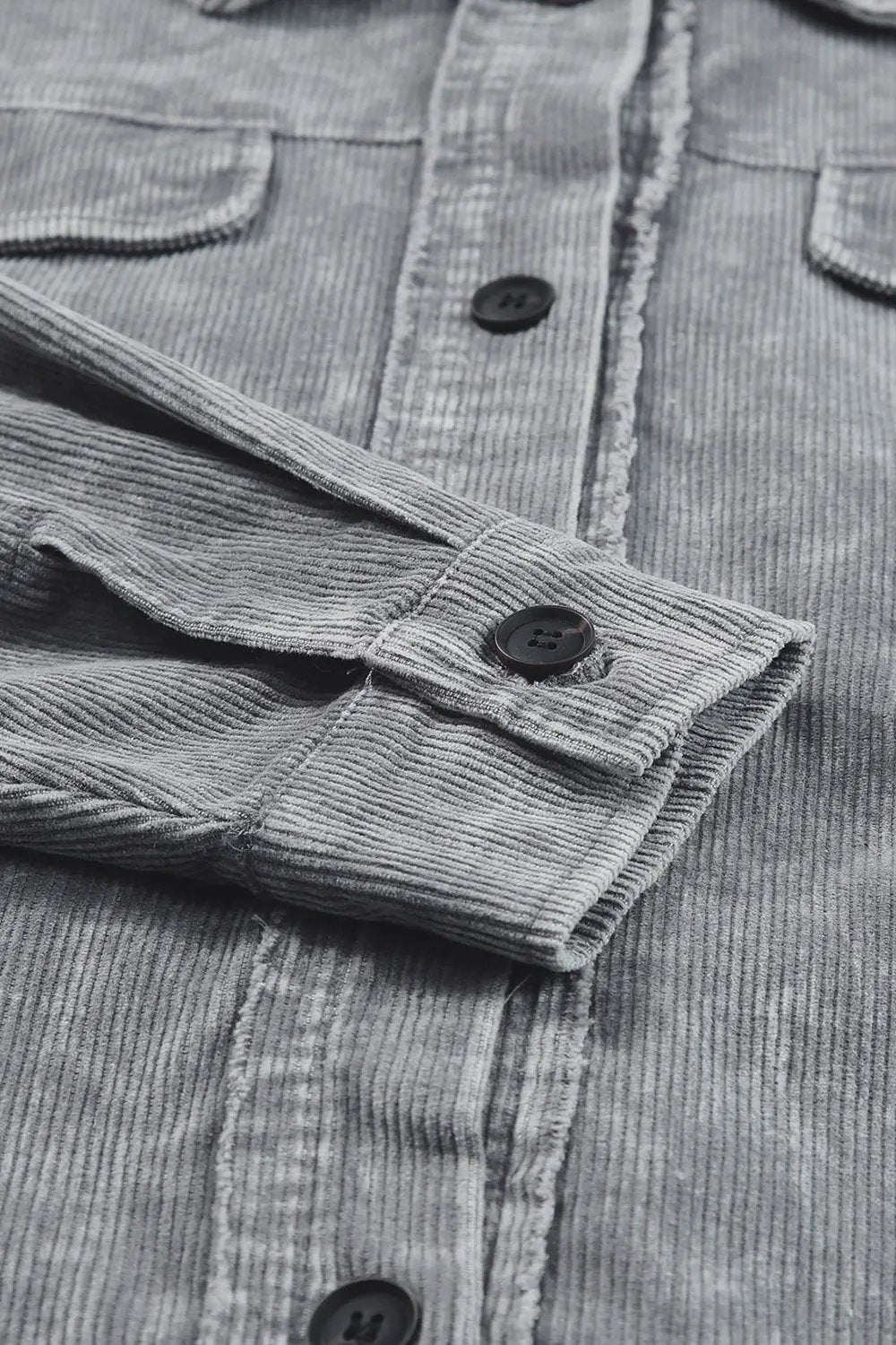 Washed Button Down Dropped Shoulder Jacket by Partner Label