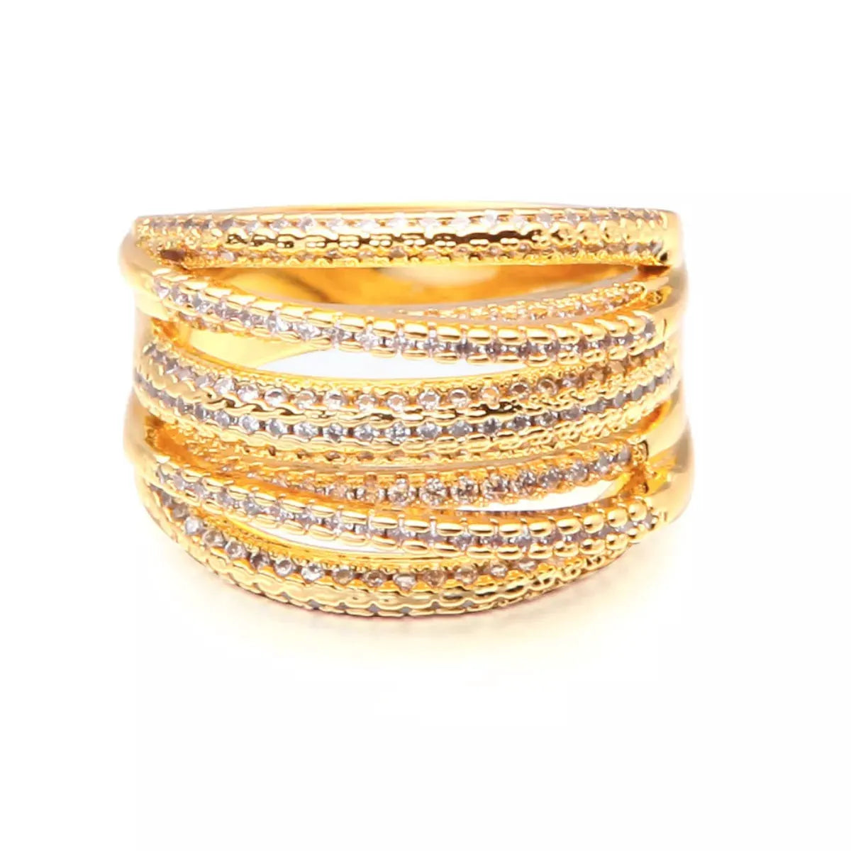 18K Gold-Plated Multi-Row Ring by Partner Label
