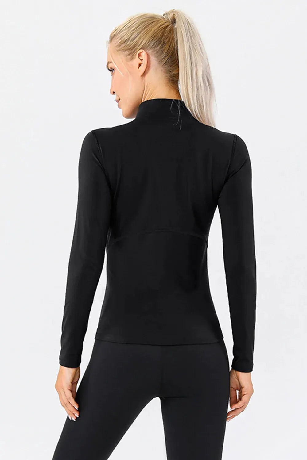 Mock Neck Quarter Zip Active T-Shirt by Partner Label