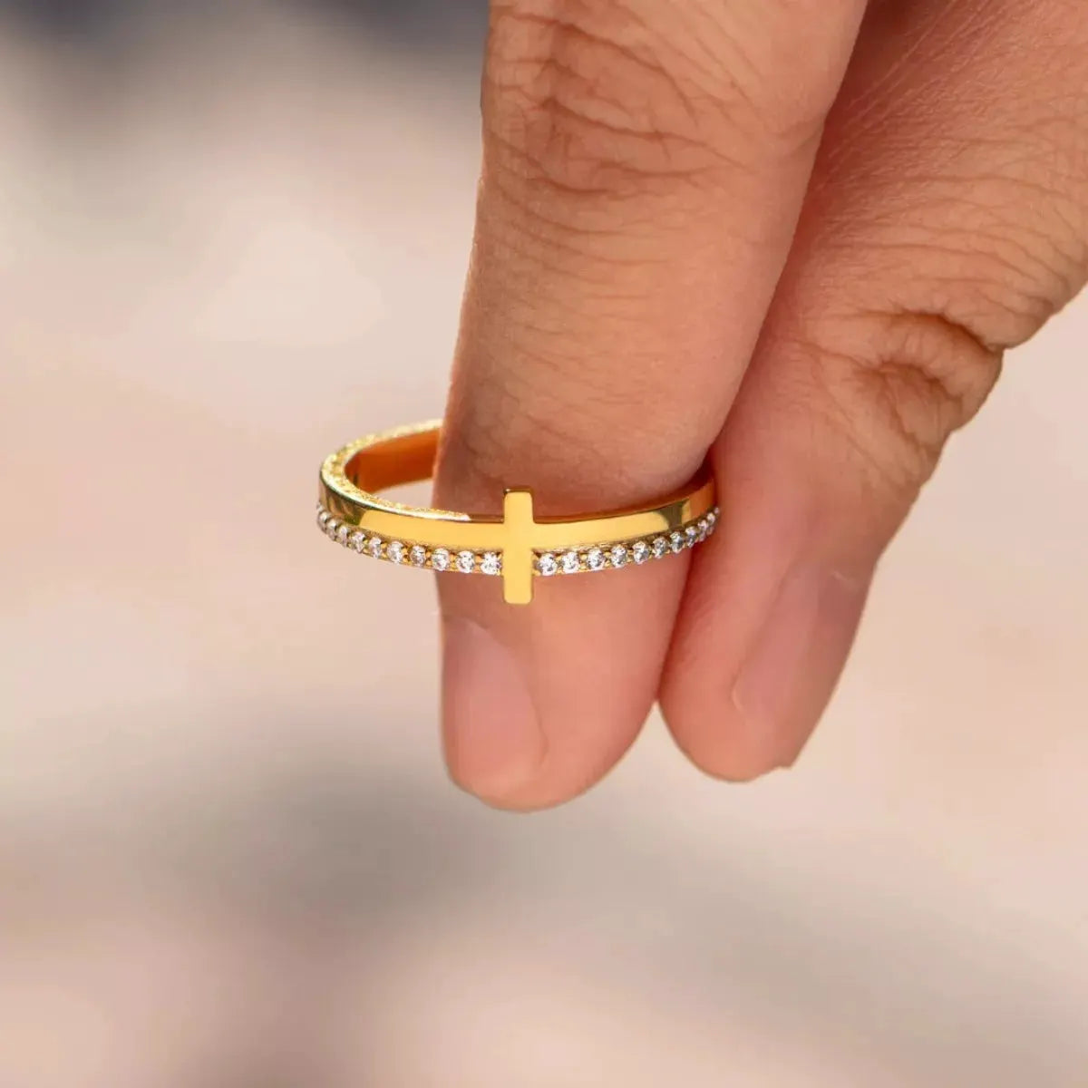 925 Sterling Silver Cross Ring by Partner Label