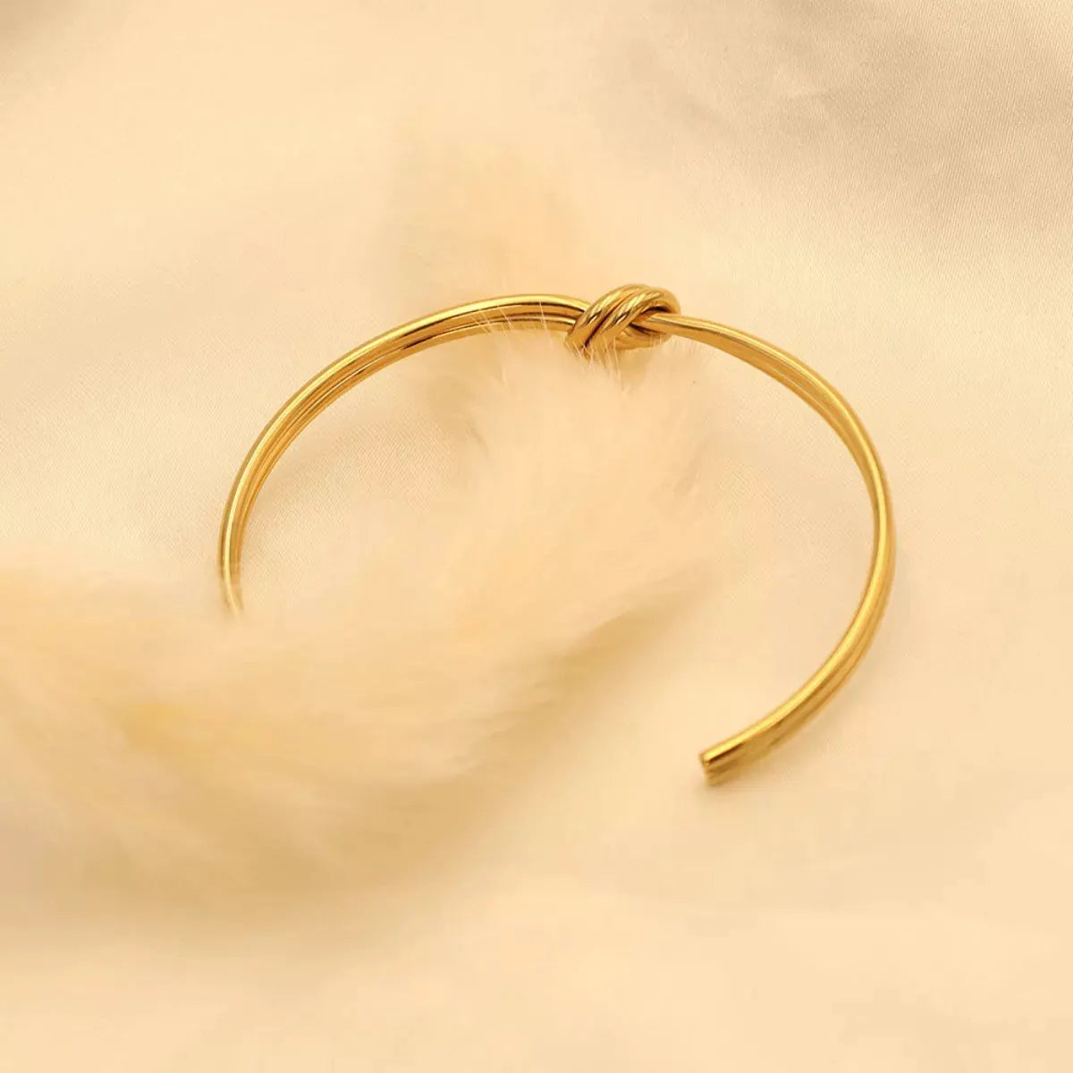 18K Gold-Plated Knot Open Bracelet by Partner Label