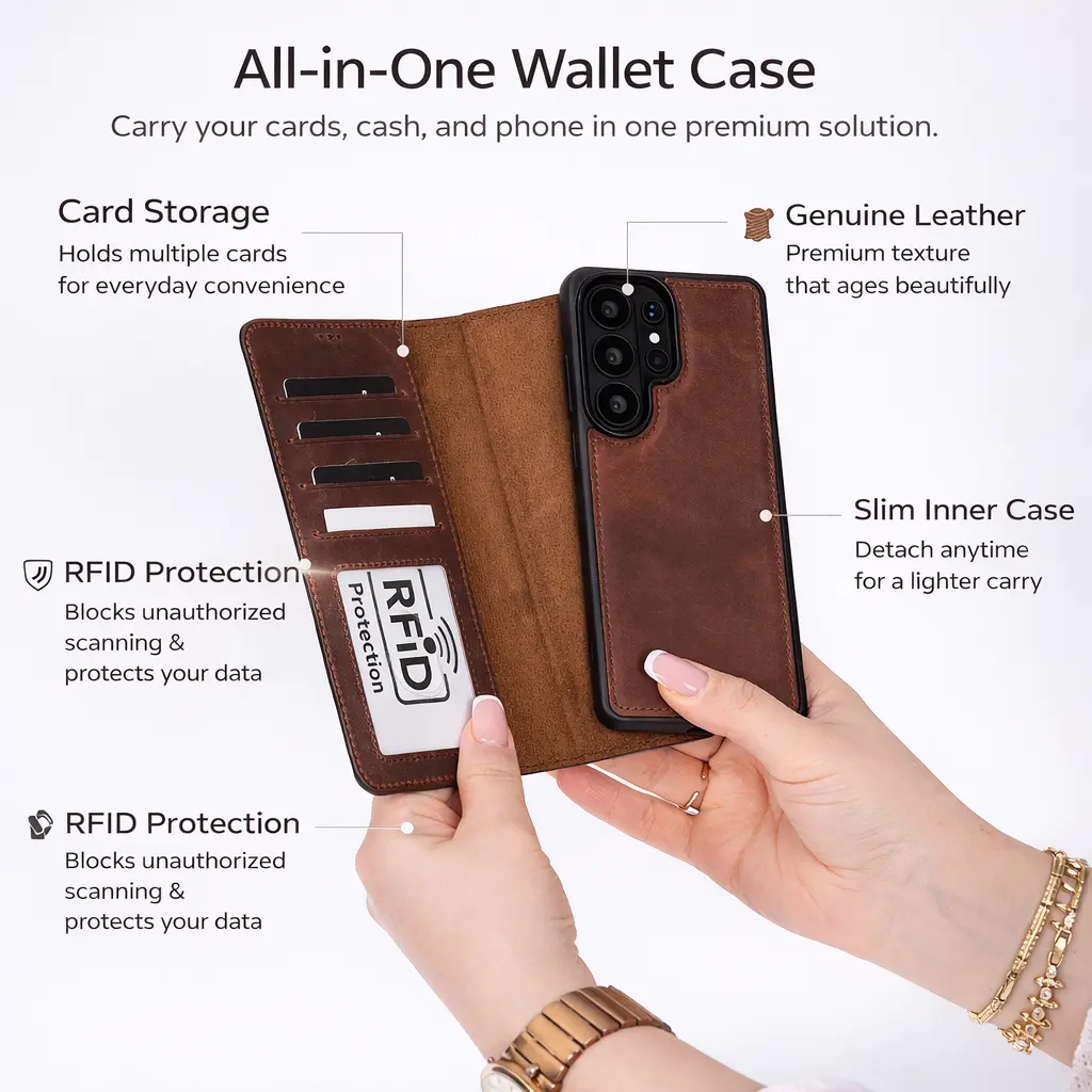 Buffalo Samsung Galaxy S26 Ultra Leather Wallet Case by TORONATA