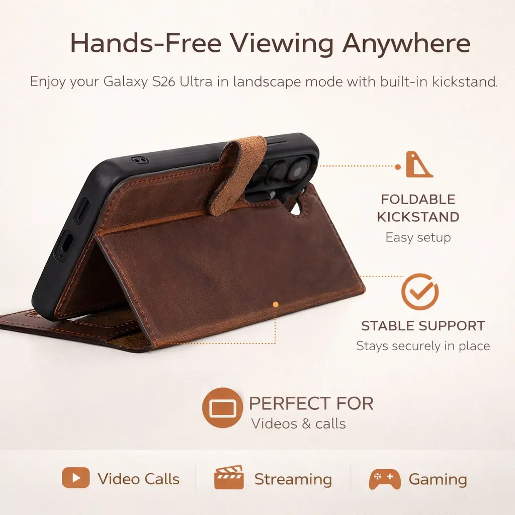 Buffalo Samsung Galaxy S26 Plus Leather Wallet Case by TORONATA