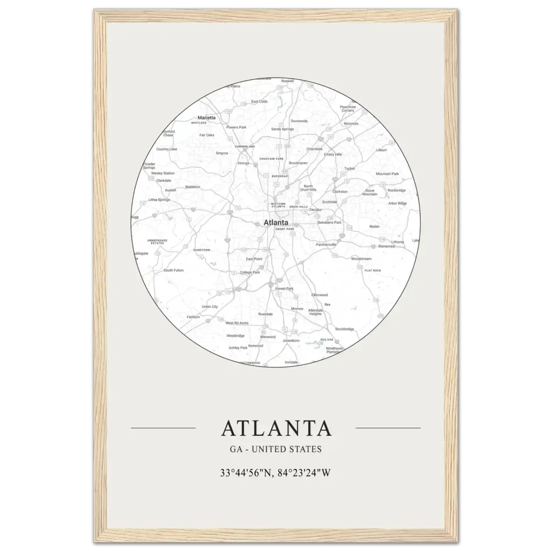Atlanta, Georgia minimalist map poster by Art-O-Rama Shop